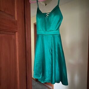 City Studio Green Pleated A-Line Cocktail Dress- worn 1 time